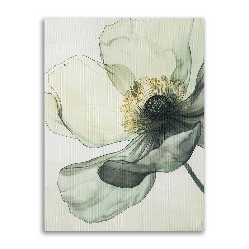 JolyWell Sage Green Wall Art, flower pictures wall decor, Minimalist Modern Gold Green Canvas Artwork Paintings, Boho aesthetic canvas wall art for bedroom Bathroom Living room Office Decorations,12"x16" - Image 1