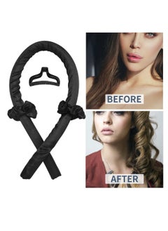 General Warm curling iron, silk headband, with hairpin, soft curly hair, natural waves to make yourself, hair tool for sleeping at night (black)  - Image 3