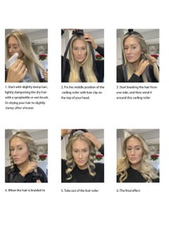 General Warm curling iron, silk headband, with hairpin, soft curly hair, natural waves to make yourself, hair tool for sleeping at night (black)  - Image 5