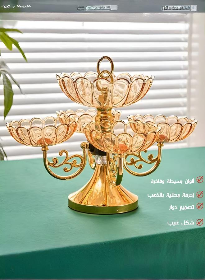 طبق فاخر متعدد الطبقات بتصميم دوار وإطلالة كريستالية - Image 2