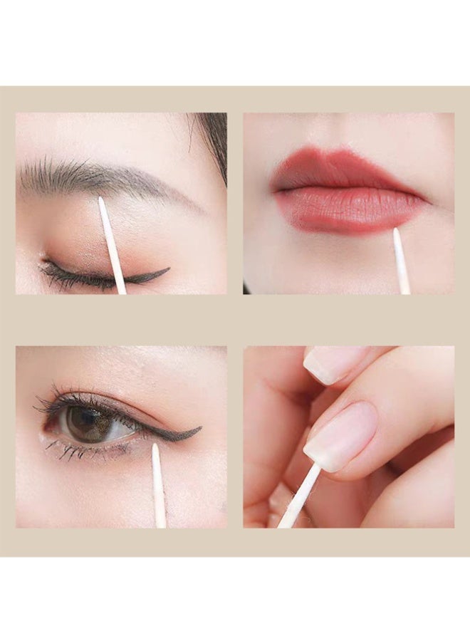 QINGYAN 400 PCS Cotton Swab, For Eyebrow Beauty Make-Up, Nail Seam Dedicated Dirty Picking, Wood Handle Small Pointed Tip Head - Image 2