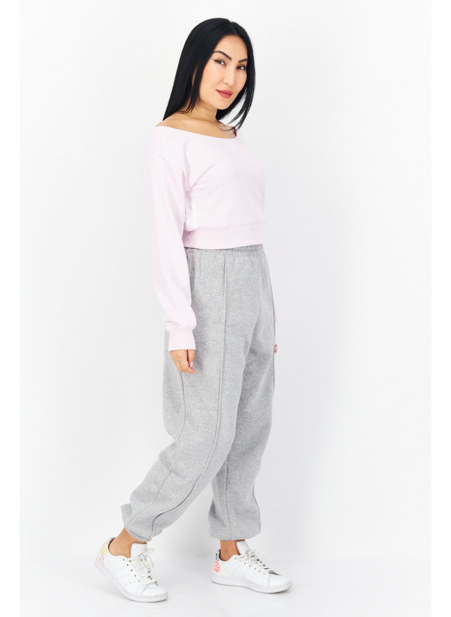 adidas Originals Women Sportswear Fit Long Sleeve Training Crop Top, Pink  - Image 4