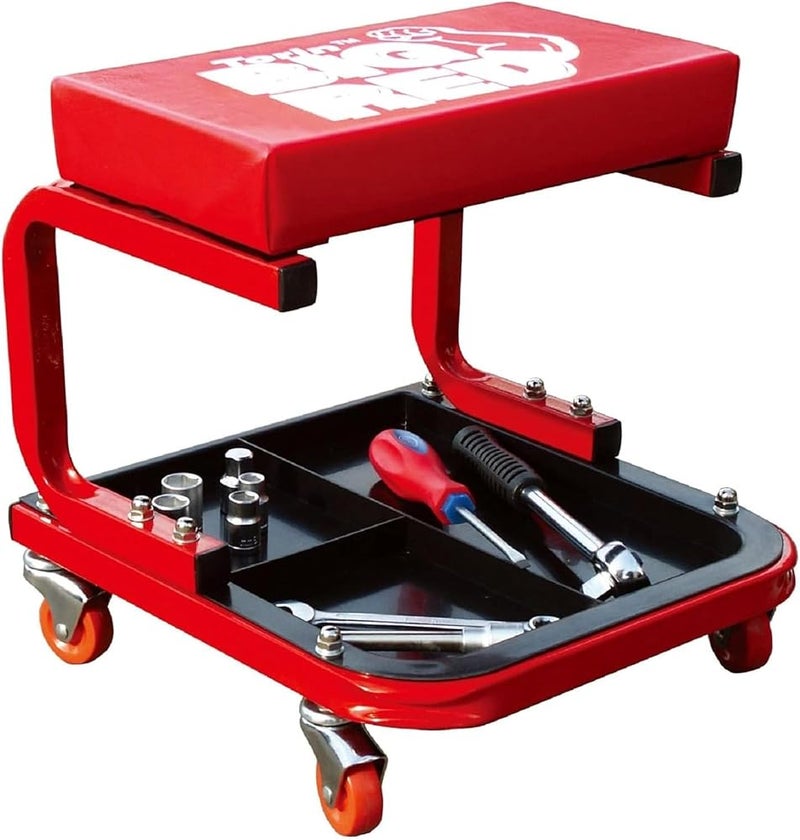 BIG RED Torin TR6300 Rolling Creeper Garage/Shop Seat: Padded Mechanic Stool with Tool Tray Large - Image 1