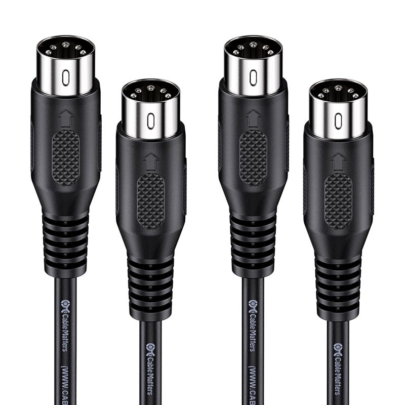 CableMatters 2-Pack 5 Pin DIN MIDI Cable, 5 Pin MIDI Cable - 6 Feet - Image 1