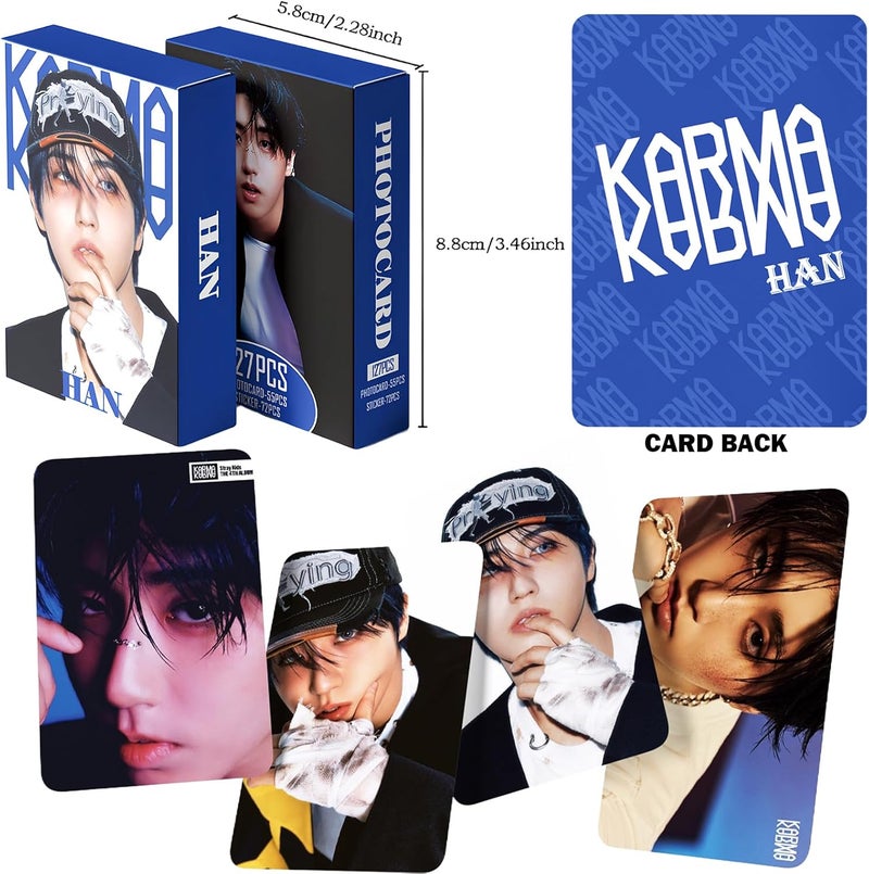 PYAJUU Stray Kids KARMA Photocards 127PCS KARMA Album Photo Card Set Stray Kids The 4th Album Merch 55 PCS Photocard and 72 PCS Stickers Gift for STAY Straykids 2025 Gift Set (HAN) - Image 4