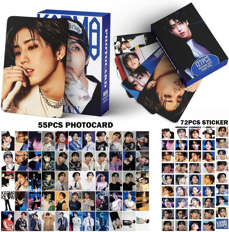 PYAJUU Stray Kids KARMA Photocards 127PCS KARMA Album Photo Card Set Stray Kids The 4th Album Merch 55 PCS Photocard and 72 PCS Stickers Gift for STAY Straykids 2025 Gift Set (HAN) - Image 2