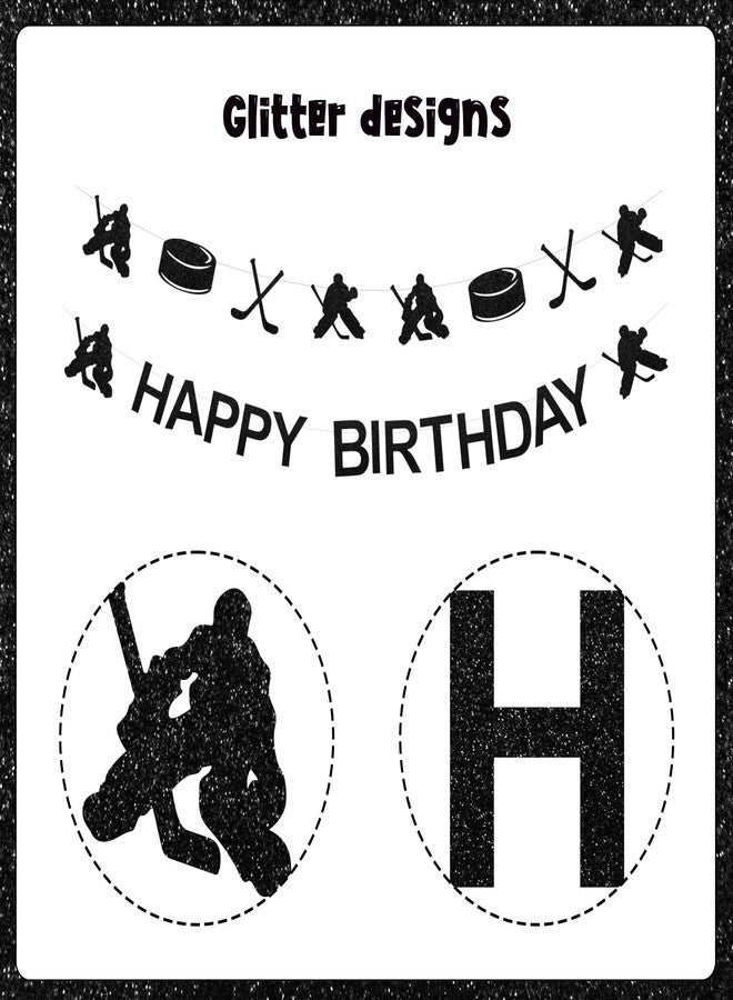 Balterever Ice Hockey Birthday Decorations for Boys Hockey Birthday Party Supplies with Ice Hockey Happy Birthday Banner Cupcake Cake Toppers Hockey Garland for Sports Birthday Party Supplies - Image 5
