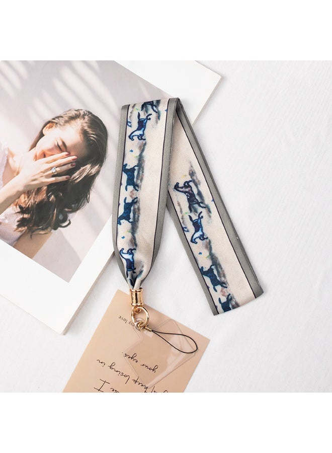 NIBEMINENT Beaded Phone Lanyard, Anti Lost Removable Wrist Strap, Long Satin Chain Pendant Bracelet Pendant, Phone Keychain Lanyard