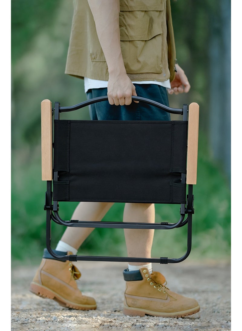 ARSTID 2-Piece Premium Portable Camping Chair – Foldable Fishing, Beach & Travel Seat, Sturdy Steel Frame, Oxford Fabric, Lightweight, Easy Carry for Outdoor, Picnic, Hiking, Black - Image 5
