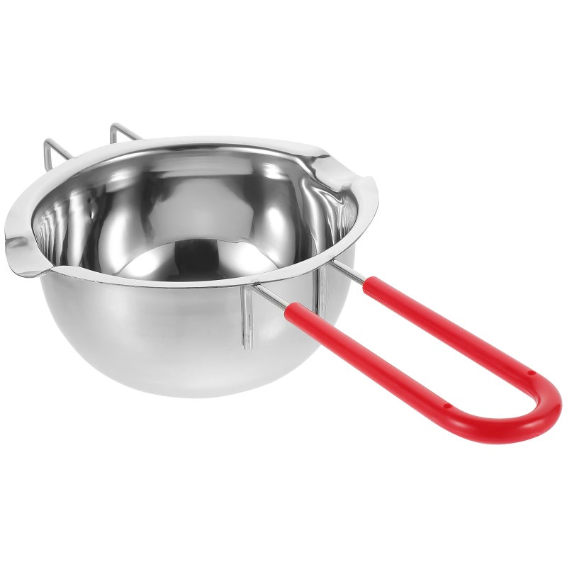Universal 304 Stainless Steel Chocolate Melting Pot Double Boiler Bowl Butter Candy Warmer Pastry Baking Tool with Red Handle (No Lid) - Image 1