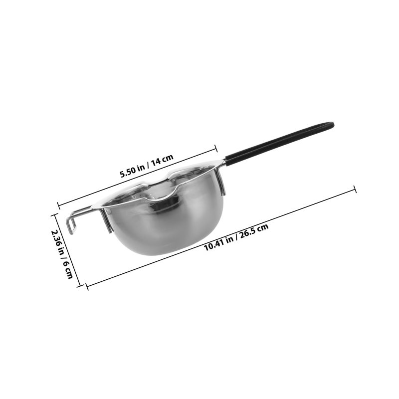 Universal 304 Stainless Steel Chocolate Melting Pot Double Boiler Bowl Butter Candy Warmer Pastry Baking Tool with Red Handle (No Lid) - Image 2