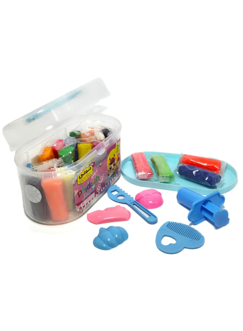Tooly Play Dough Toy Set with Extruder Syringe and Molding Tools 24-Color