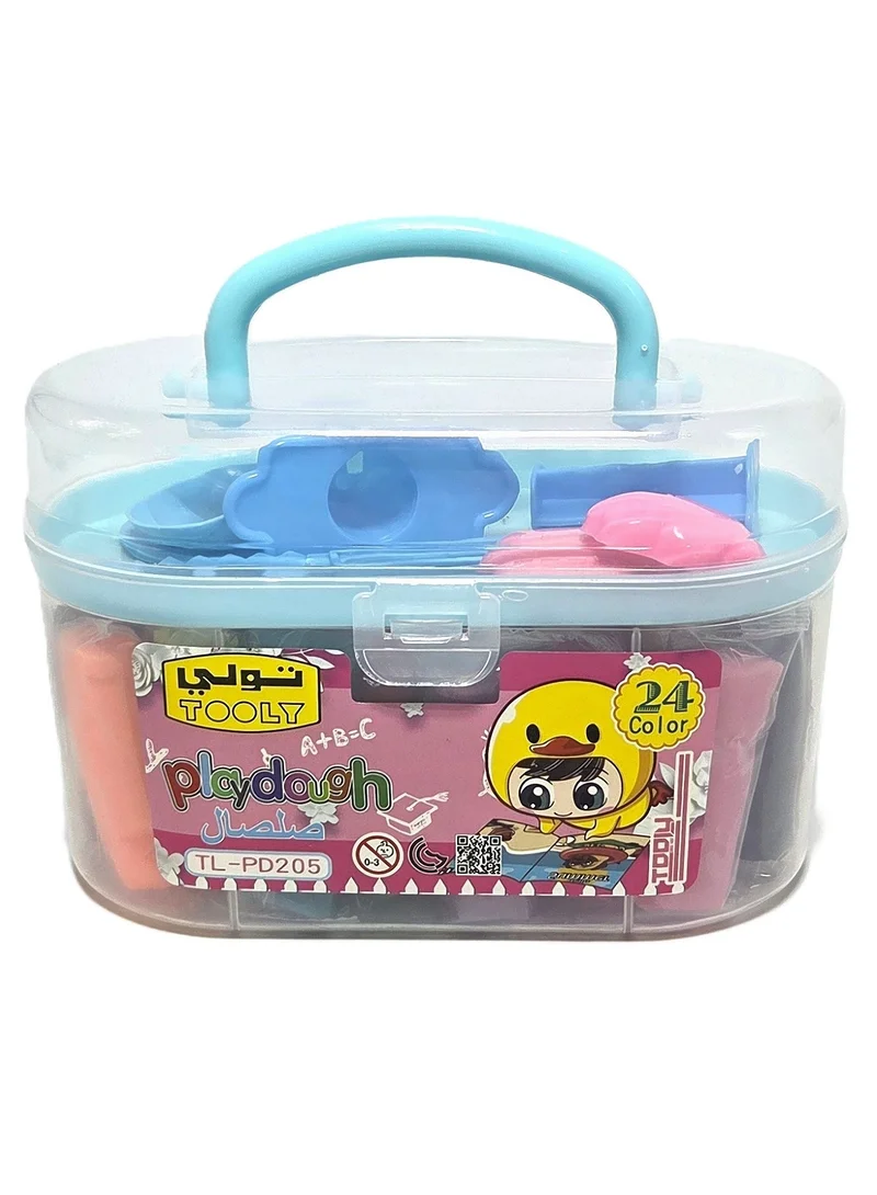 Tooly Play Dough Toy Set with Extruder Syringe and Molding Tools 24-Color