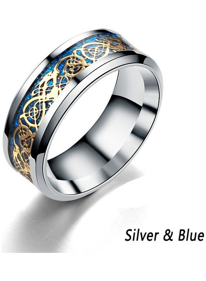 NIBEMINENT Vintage Stainless Steel Dragon Tattoo Men's Ring - Image 1