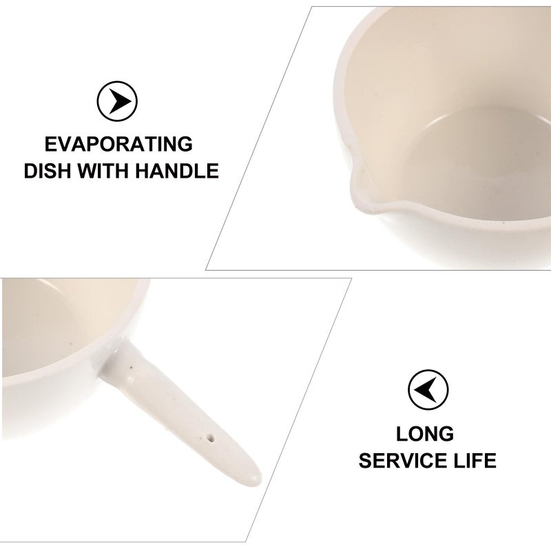 Porcelain Evaporating Dish with Handle 150ml Round Laboratory Basin for Scientific and Home Use - Image 4