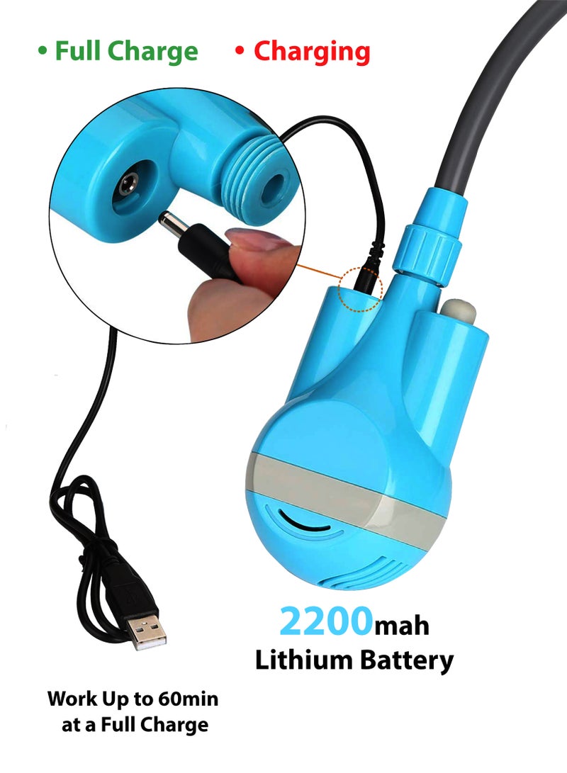 Toshonics Portable Outdoor Shower Foldable Bucket Kit: Rechargeable battery water pump, USB cable, 2m hose for outdoor activities like car washing, pet cleaning, plant watering, and kitchen use - Image 4