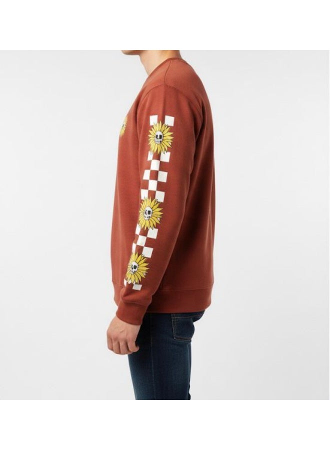 Blue 84 Men's "Wild Ones" Skull Sunflower Graphic Soft Sweatshirt Pullover - Image 2