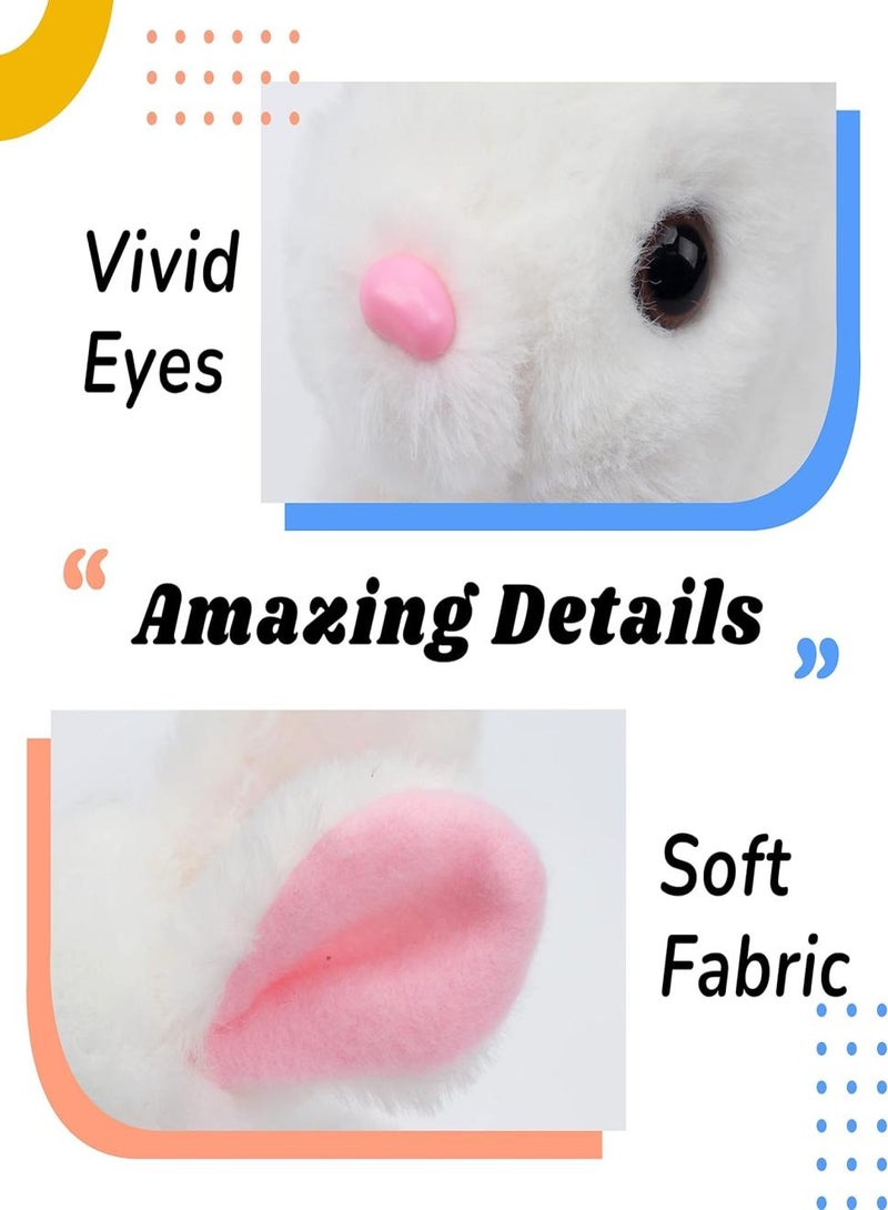 Interactive Electronic Pet, Hopping Rabbit Plush Toy, Animated Walking, Twitching Nose  Ears, Toddler Gift, Birthday Present (White) - Image 5