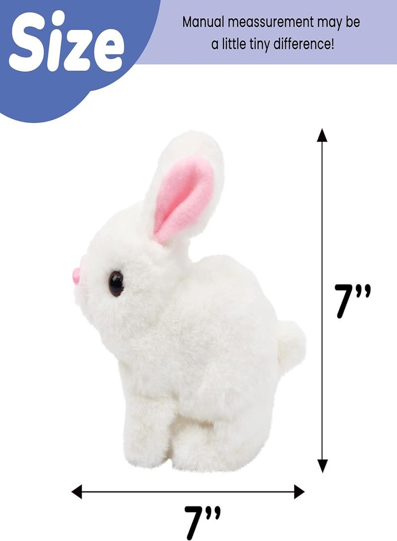 Interactive Electronic Pet, Hopping Rabbit Plush Toy, Animated Walking, Twitching Nose  Ears, Toddler Gift, Birthday Present (White) - Image 2