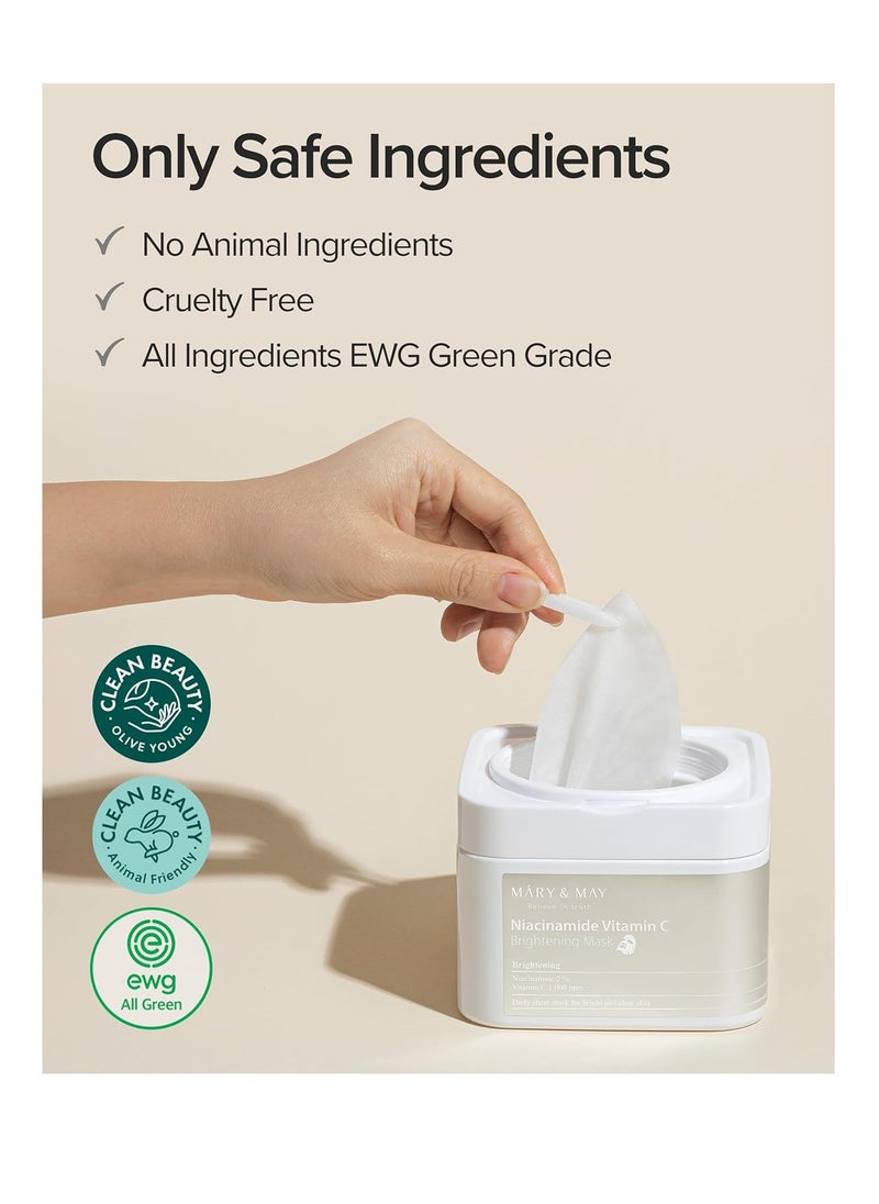 MARY & MAY - Mary&May Niacinamide Vitamin C Mask | 30ea - Image 1