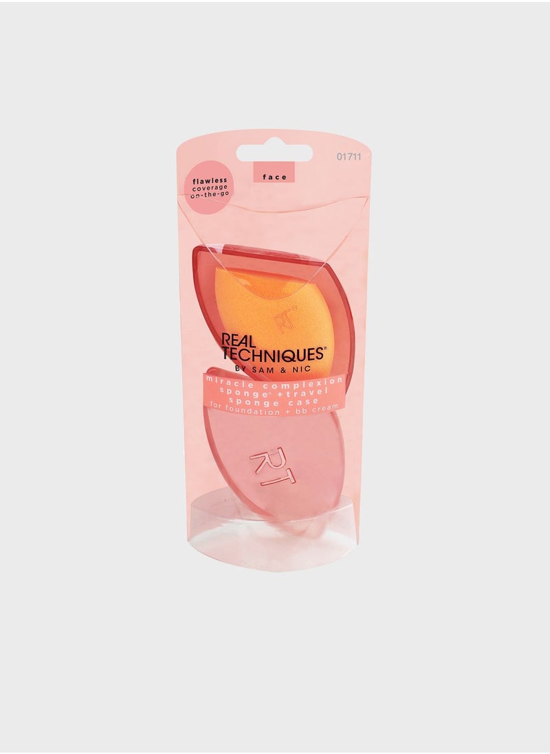 REAL TECHNIQUES Miracle Complexion Sponge + Travel Sponge Case 