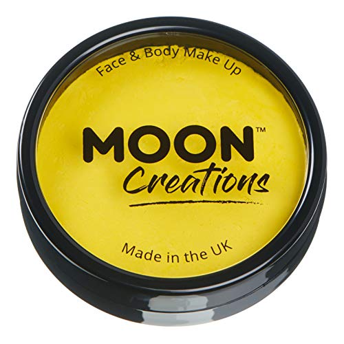 Moon Creations Pro Face Body Paint Cake Pots by Moon Creations Bright Yellow Professional Water Based Face Paint Makeup for Adults Kids 126oz