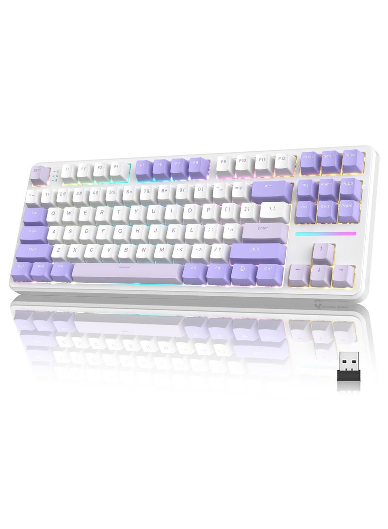 Attack Shark X87 Wireless Mechanical Gaming Keyboard, Tri-Mode BT5.0/2.4GHz/Wired Gasket Hot Swappable Custom Keyboard - Image 1