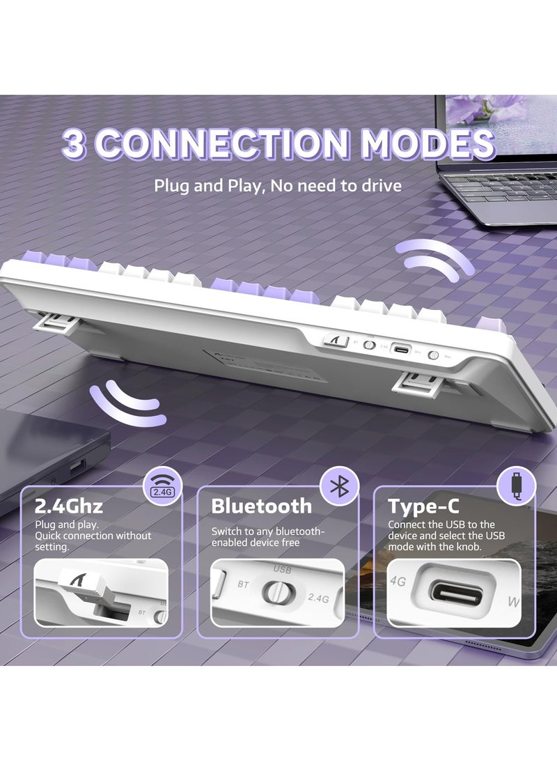 Attack Shark X87 Wireless Mechanical Gaming Keyboard, Tri-Mode BT5.0/2.4GHz/Wired Gasket Hot Swappable Custom Keyboard - Image 3