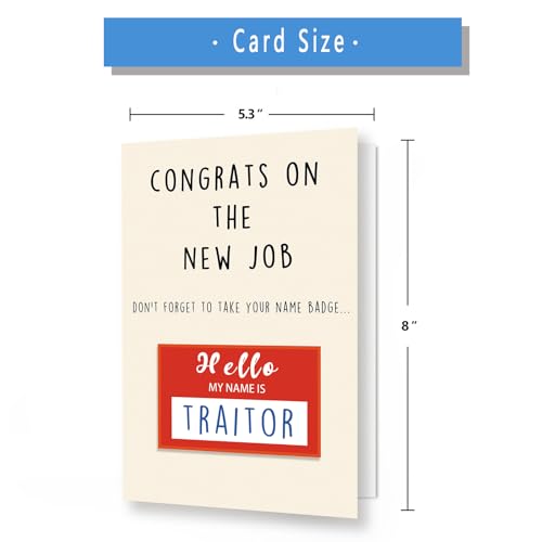 Asmallgf Congrats On New Job Card, Funny Coworker Leaving Gifts for Women Men, Goodbye Card, Going Away Gifts - Image 2