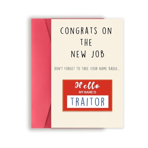 Asmallgf Congrats On New Job Card, Funny Coworker Leaving Gifts for Women Men, Goodbye Card, Going Away Gifts - Image 1