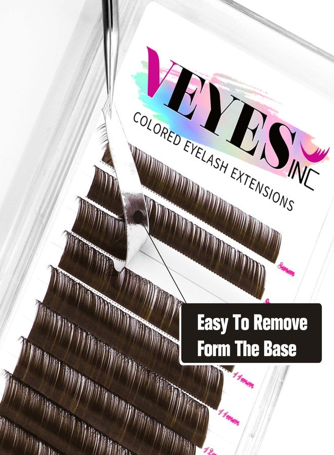 VEYES INC Colored Lash Extensions 03 05 07 15 C/D Curl 8-16mm Mixed Length Tray, Premium Individual Silk Eyelashes, Professional Supplies for Lash Techs (Dark Latte Brown 0.03 D 8-16mm) - Image 3