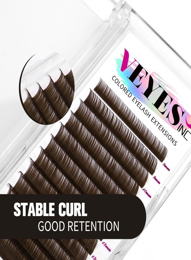 VEYES INC Colored Lash Extensions 03 05 07 15 C/D Curl 8-16mm Mixed Length Tray, Premium Individual Silk Eyelashes, Professional Supplies for Lash Techs (Dark Latte Brown 0.03 D 8-16mm) - Image 4