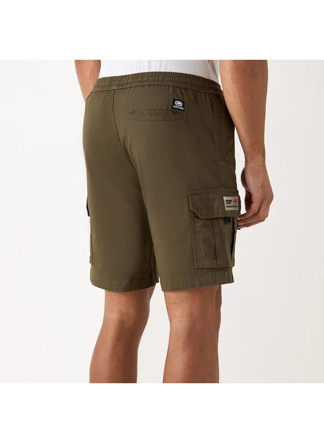 Ecko Unltd. Ecko Unltd Textured Flexi Waist Shorts with Cargo Pockets and Drawstring Closure