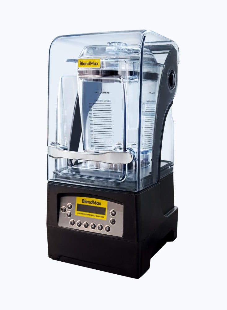 مزيج ماكس BlendMax BMD-1400، خلاط مع عازل للصوت، خلاط سموثي، عازل للصوت، خلاط احترافي عالي السرعة، 1500 واط، سعة 1.4 لتر، منخفض الضوضاء  - Image 1