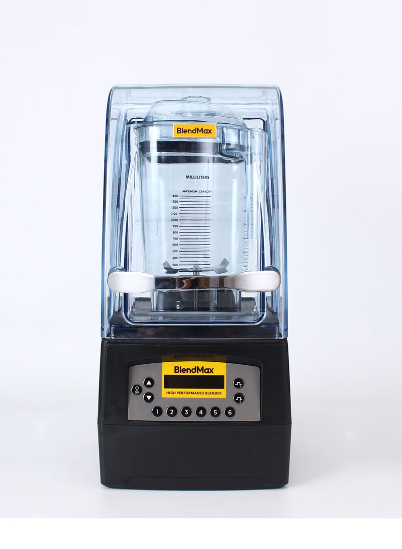 مزيج ماكس BlendMax BMD-1400، خلاط مع عازل للصوت، خلاط سموثي، عازل للصوت، خلاط احترافي عالي السرعة، 1500 واط، سعة 1.4 لتر، منخفض الضوضاء  - Image 2