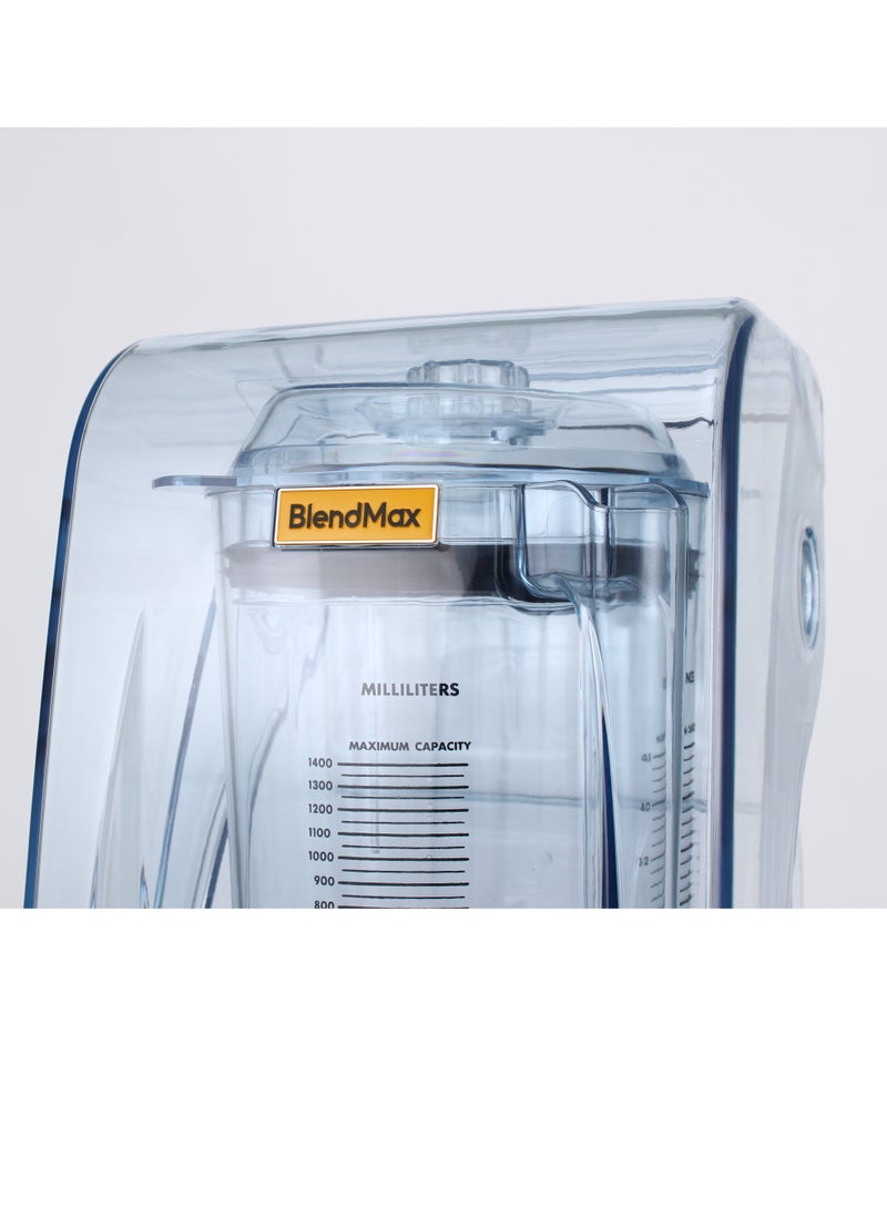 مزيج ماكس BlendMax BMD-1400، خلاط مع عازل للصوت، خلاط سموثي، عازل للصوت، خلاط احترافي عالي السرعة، 1500 واط، سعة 1.4 لتر، منخفض الضوضاء  - Image 3