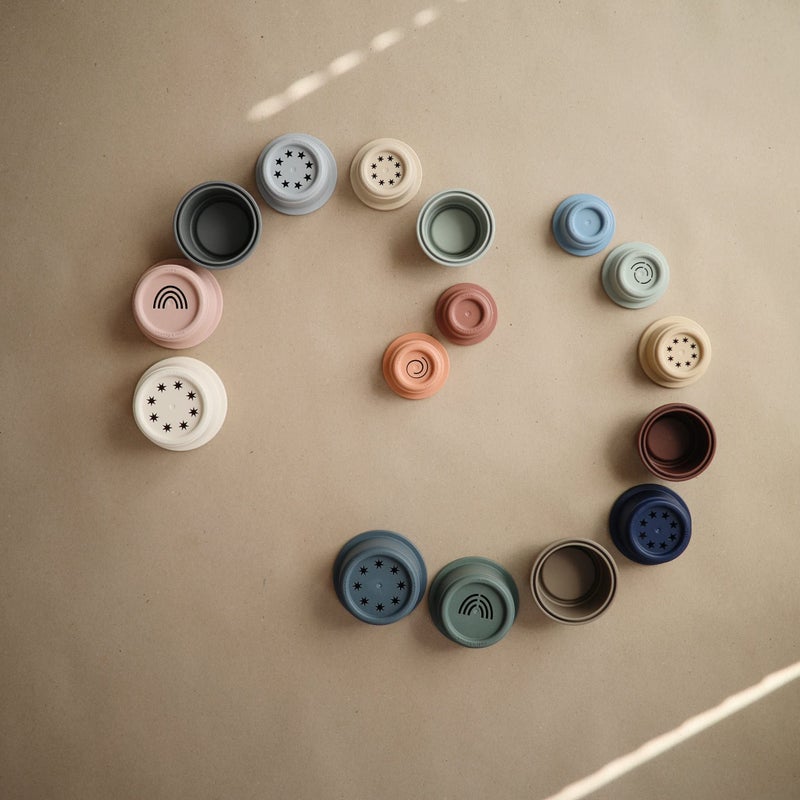 mushie Stacking Cups Toy 8 pcs | Made in Denmark (Forest) - Image 3