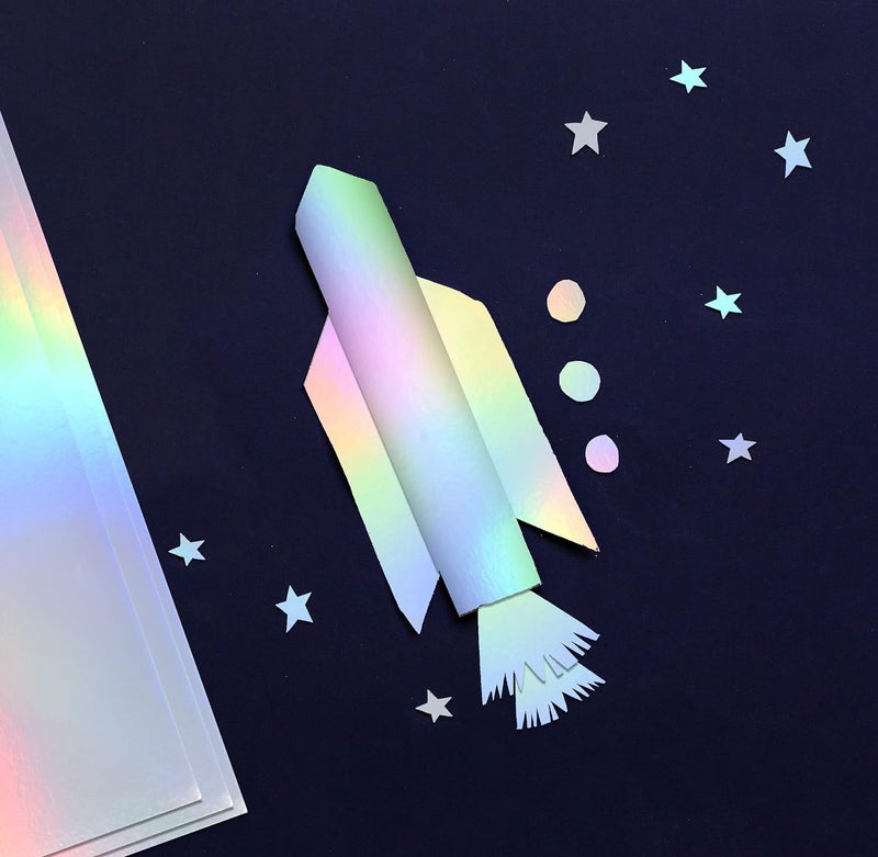 Festiko® A4 Size 250 GSM Shiny Iridescent Metallic Holographic Cardstock Sheets (Pack of 10) – Premium Metallic Reflective Mirrored Paper for Art & Craft Projects - Image 4