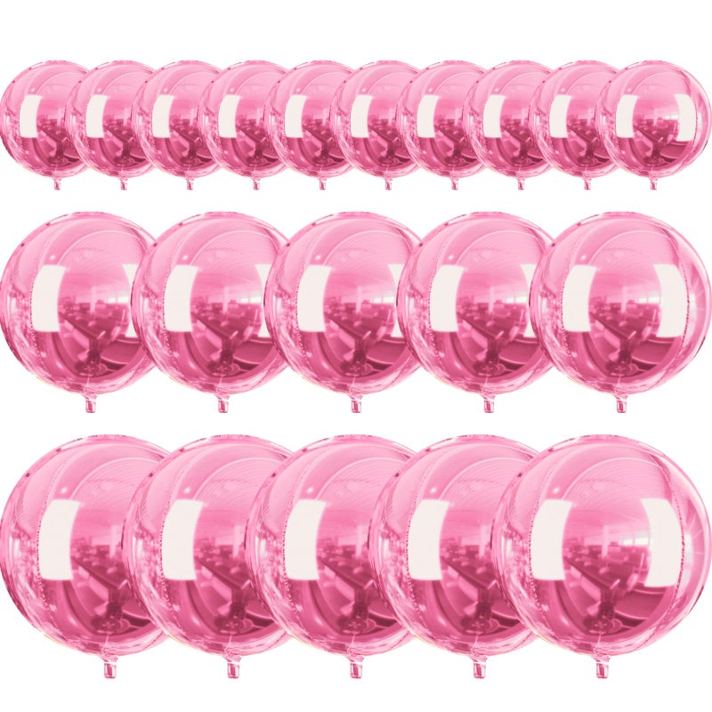 PartyWoo Pearl Pink Foil Balloons 20pcs Different Sizes Pack of 22 15 10 Inch Large Round Foil 4D Inflatable Mirror Ball Mylar Balloons for Baby Shower Birthday Gender Reveal Party Decorations - Image 3