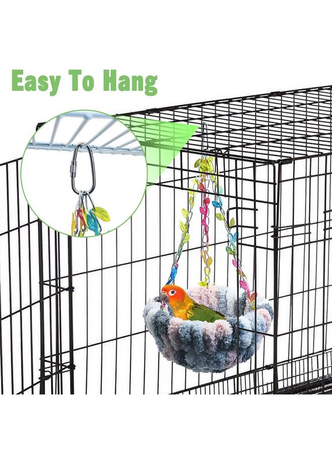 Kathson - kathson Hanging Bird Bed, Bird Hammock for Cage Winter Warm Bird Plush Nest Parrot Sleeping Bed for Budgie Lovebird Conure Quaker (Diameter 6.3 in, Green) - Image 1