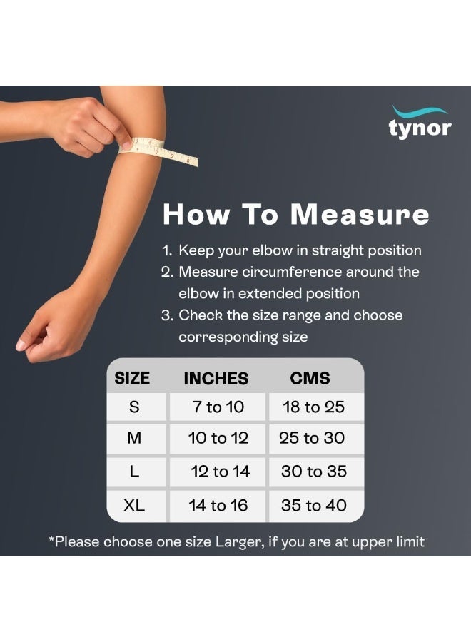 TYNOR Tennis Elbow Support, Black, Small, 1 Unit - Image 2