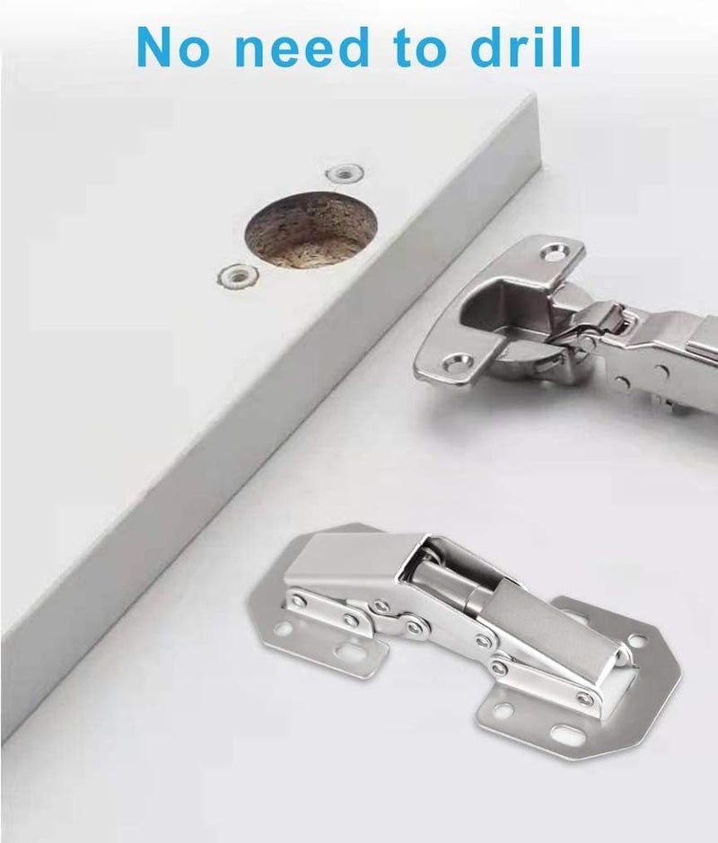 DOBOGA 8-Pack 4.2 Inch Hidden Hinges for Cabinet Doors Frameless, Concealed Cabinet Hinges, Flush Mount Hinges - Image 4