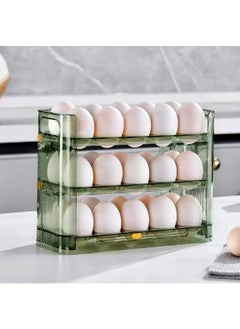 BLUE CORAL Egg Storage Organizer Anti-Slipping Household Egg Containers Boxes Special-purpose Kitchen Gadgets for Refrigerator Side Door, Green  - Image 1