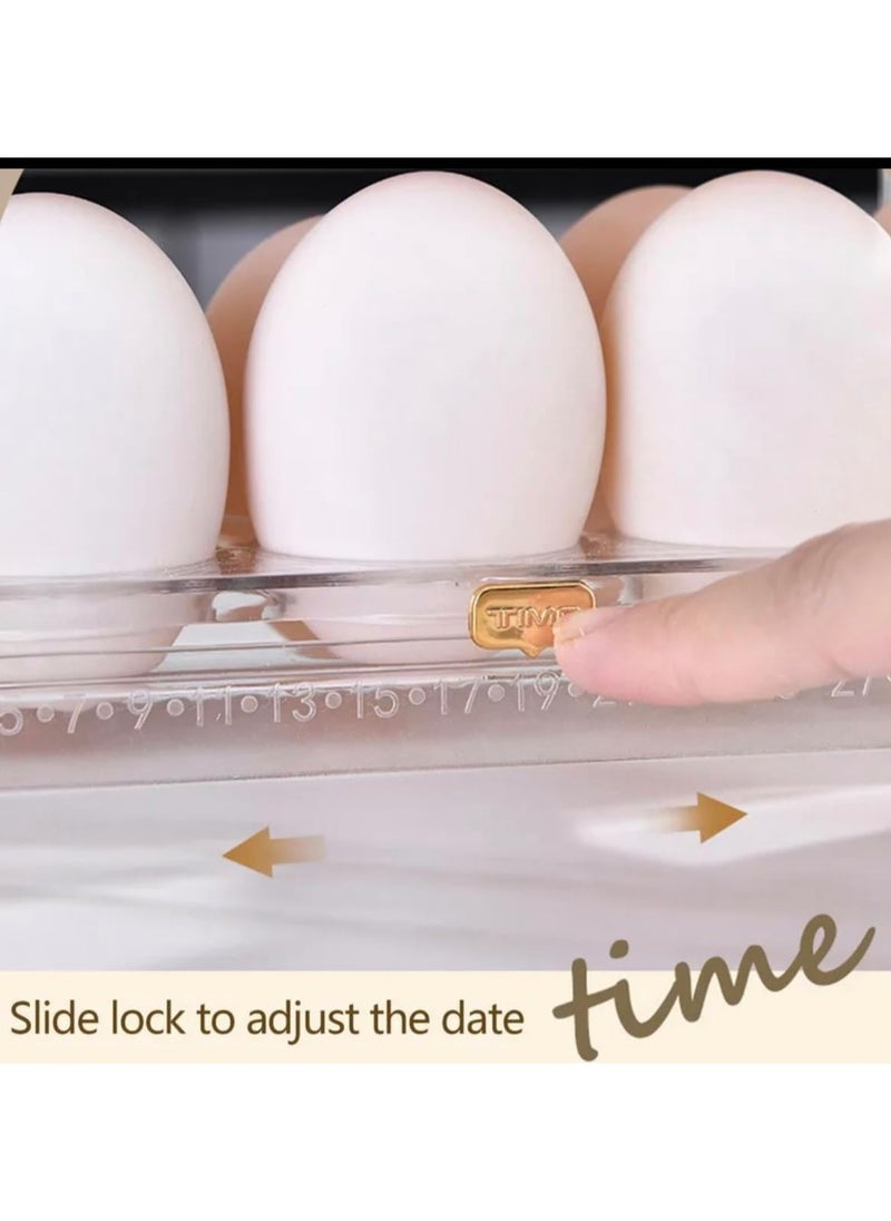 BLUE CORAL - Egg Storage Organizer Anti-Slipping Household Egg Containers Boxes Special-purpose Kitchen Gadgets for Refrigerator Side Door, Green - Image 1