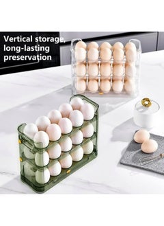 BLUE CORAL Egg Storage Organizer Anti-Slipping Household Egg Containers Boxes Special-purpose Kitchen Gadgets for Refrigerator Side Door, Green  - Image 2