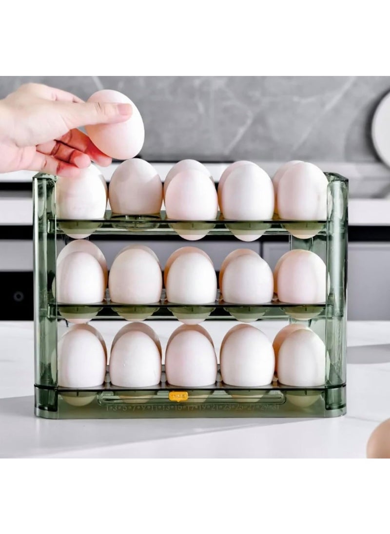 BLUE CORAL - Egg Storage Organizer Anti-Slipping Household Egg Containers Boxes Special-purpose Kitchen Gadgets for Refrigerator Side Door, Green - Image 1