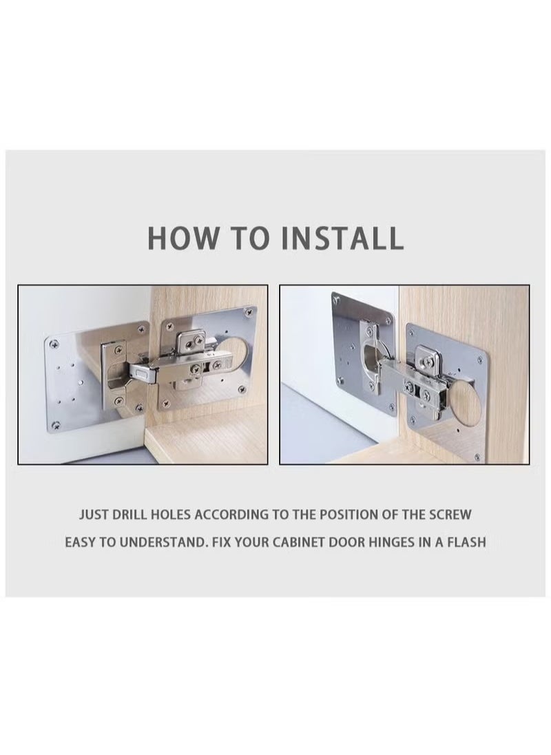 4 Packs Cabinet Hinge Repair Plate Kit, Hinge Repair for Cabinet Door, Hinge Repair Brackets, Fix The Hinged Stainless Steel Door Panels  - Image 3