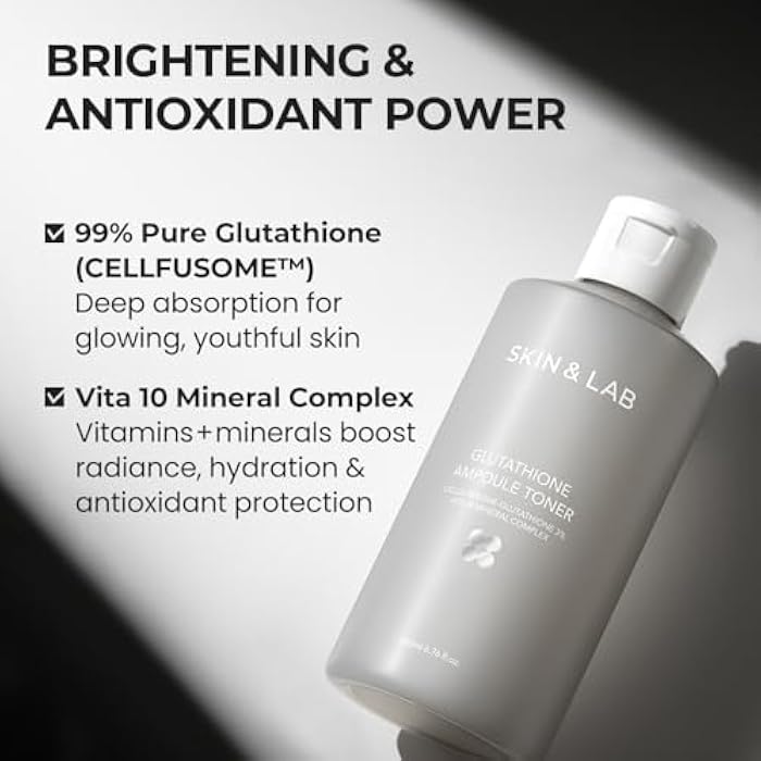 SKIN & LAB SKIN SCIENCE SOLUTION [Skin&LAB] Glutathione Ampoule Toner 6.76 fl oz, Improve Dart Spot, Hyperpigmented, Skin Clarity, Korean Toner for Sensitive Skin - Image 3