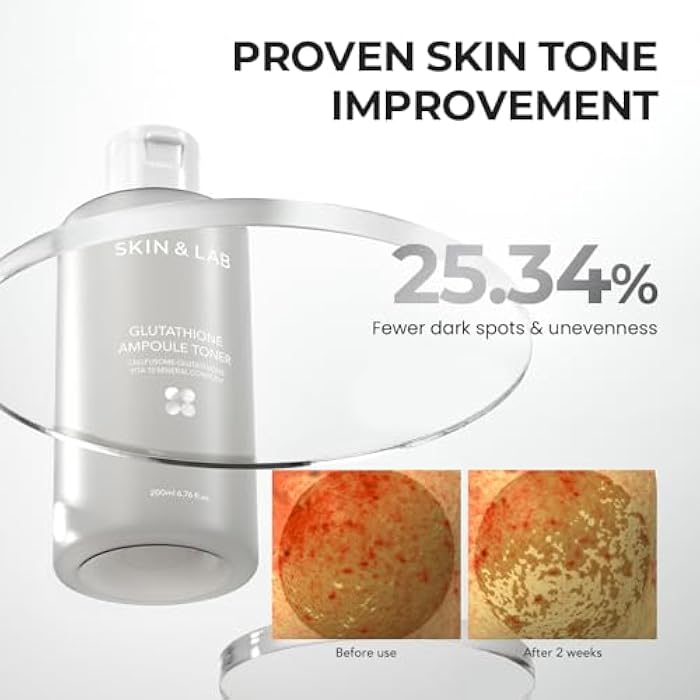 SKIN & LAB SKIN SCIENCE SOLUTION [Skin&LAB] Glutathione Ampoule Toner 6.76 fl oz, Improve Dart Spot, Hyperpigmented, Skin Clarity, Korean Toner for Sensitive Skin - Image 4