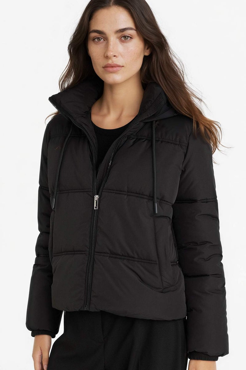 DeFacto Regular Fit Hooded Zippered Puffer Jacket - Image 1